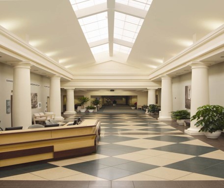 interior of the front lobby of the Frederick Memorial Hospital